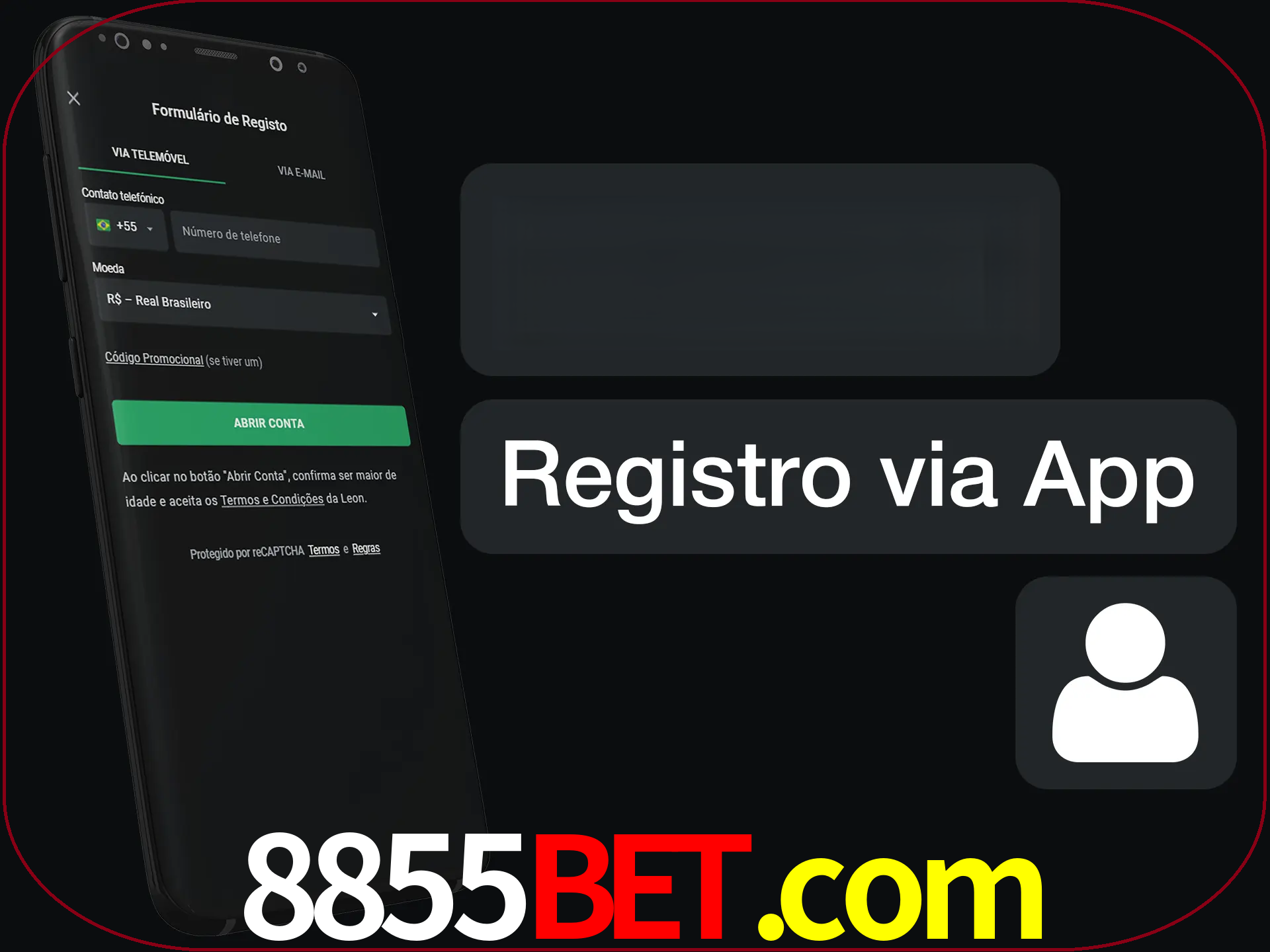 Registre-se com duas etapas usando o aplicativo.