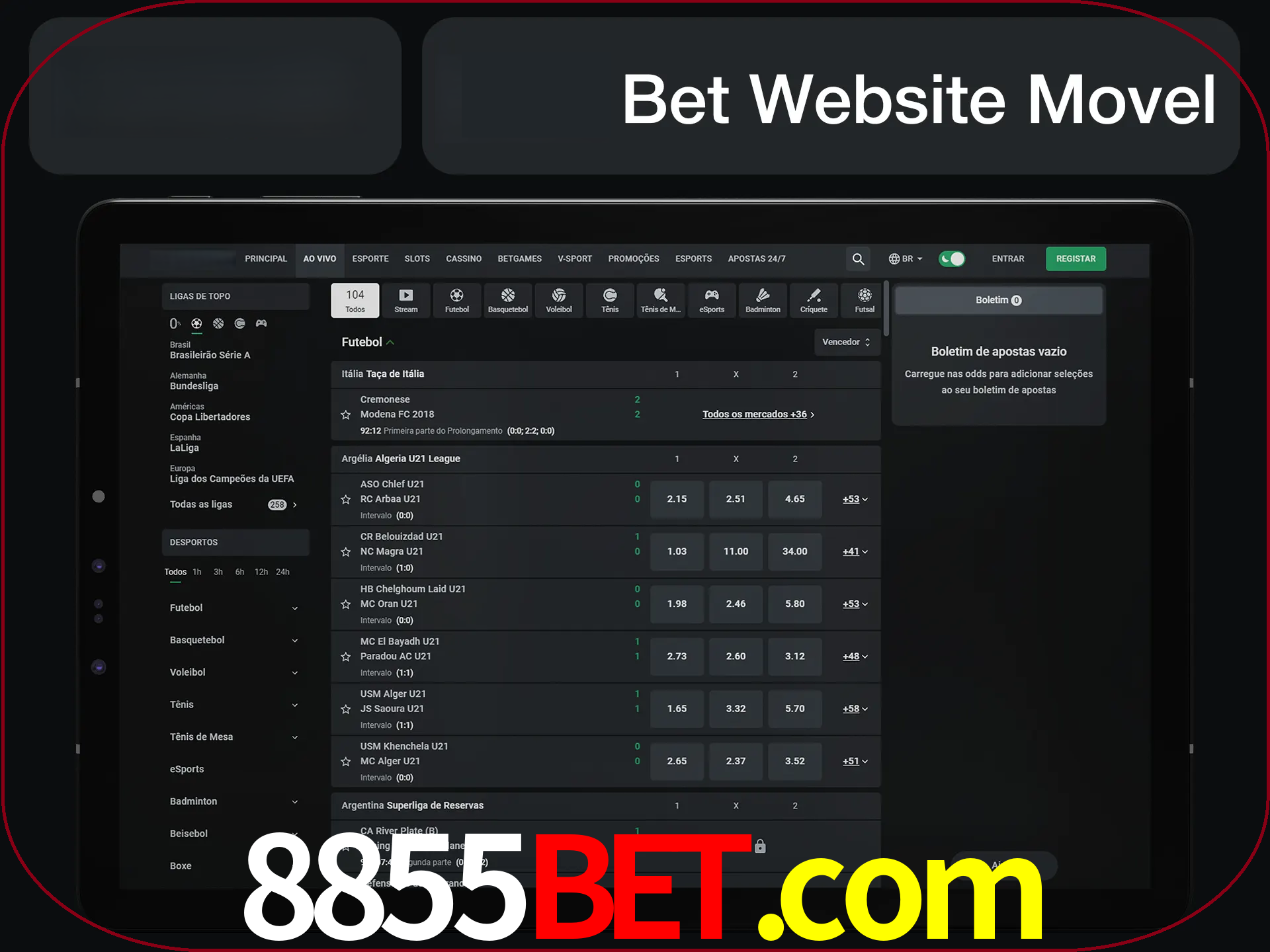 Use nosso website em qualquer dispositivo.